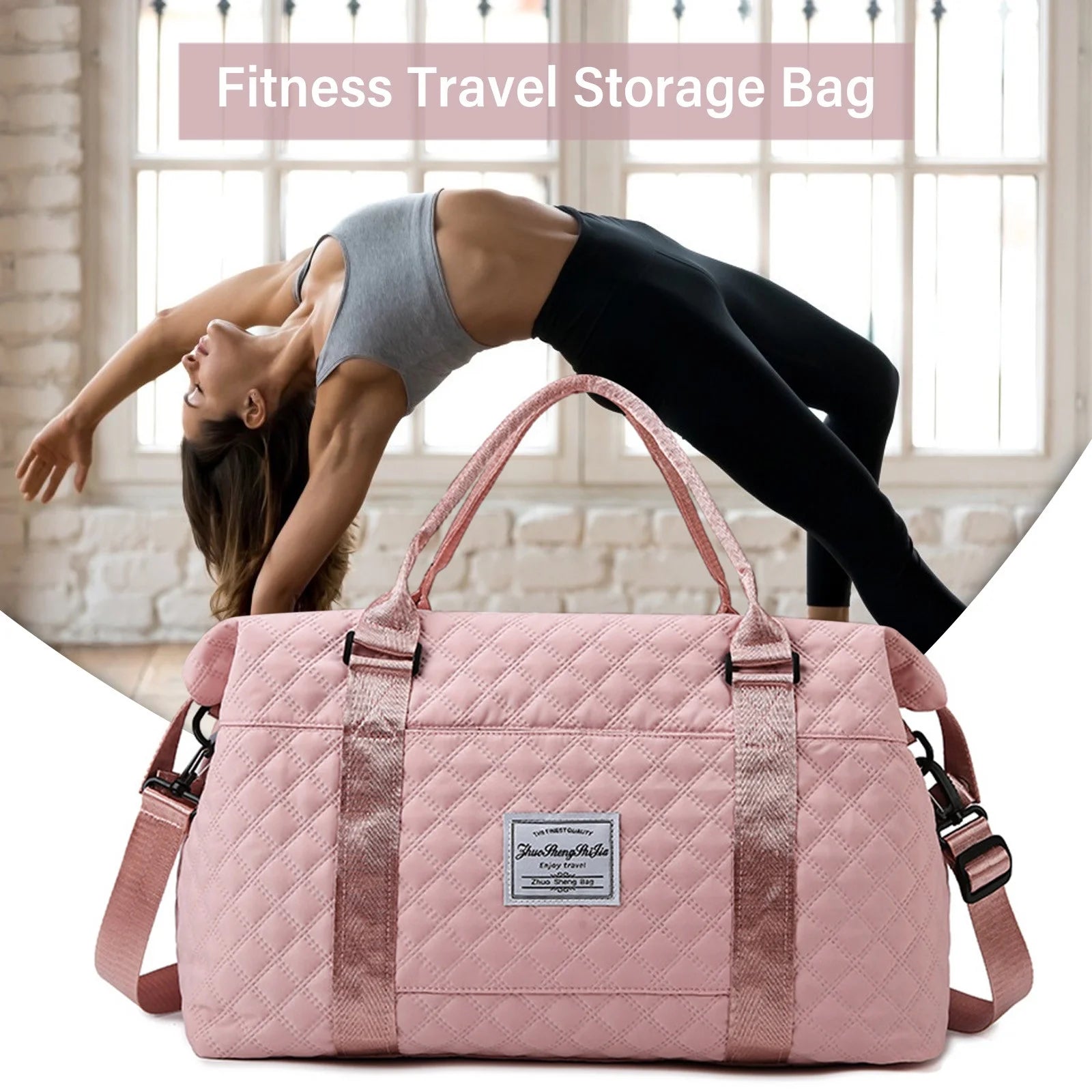 Women's Travel Duffle Bag with Toiletry Organizer - Sport Gym Tote